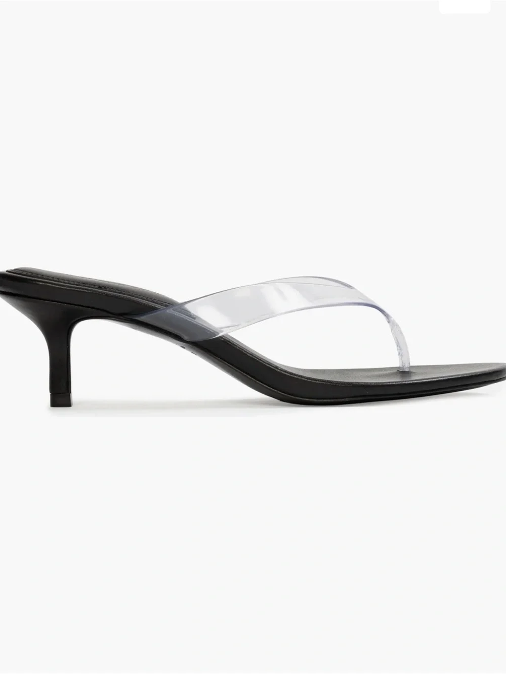 Black suede Studio Clear-Strap Kitten Heel Sandal
